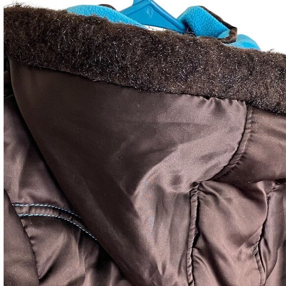 Rothschild Brown with Turquoise Trim Quilted Winter Coat GIRLS Size Large/14 - Picture 7 of 8
